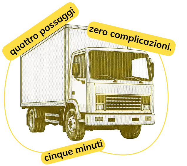 vendere furgone usato grafica iniziale camion giallo